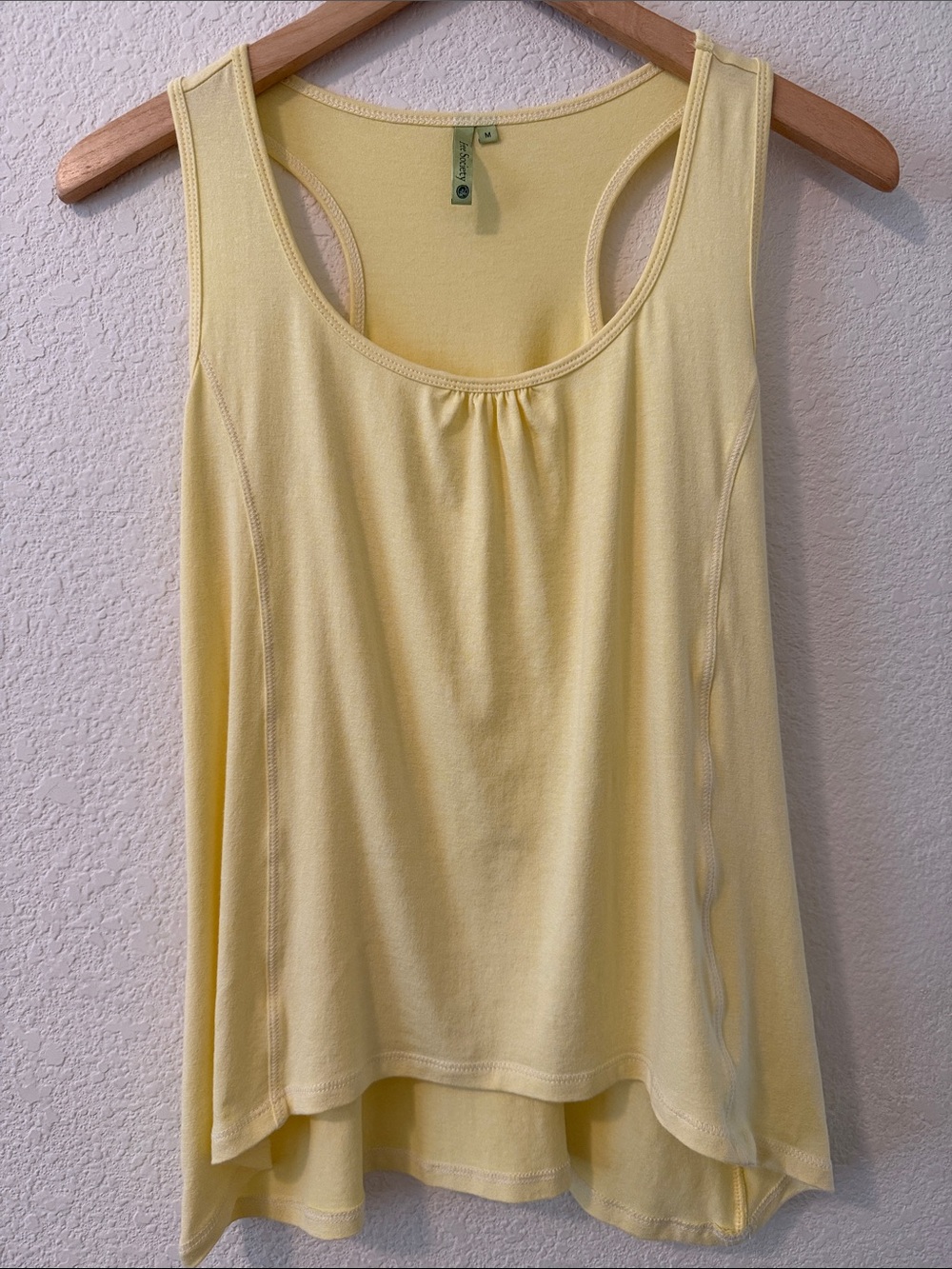 Free Society Racerback Hi/Lo A-line Tank, Medium, Butter Yellow